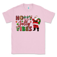 Bubblegum Pink Holly Jolly vibes Christmas with Santa Classic Tee - NancyCooperArtShop