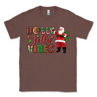 Chestnut Holly Jolly vibes Christmas with Santa Classic Tee - NancyCooperArtShop
