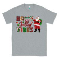Heather Grey Holly Jolly vibes Christmas with Santa Classic Tee - NancyCooperArtShop
