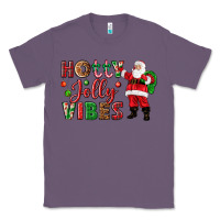 Lavender Holly Jolly vibes Christmas with Santa Classic Tee - NancyCooperArtShop