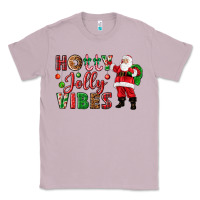 Lilac Holly Jolly vibes Christmas with Santa Classic Tee - NancyCooperArtShop
