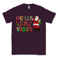 Plum Holly Jolly vibes Christmas with Santa Classic Tee - NancyCooperArtShop