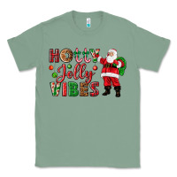 Sage Holly Jolly vibes Christmas with Santa Classic Tee - NancyCooperArtShop