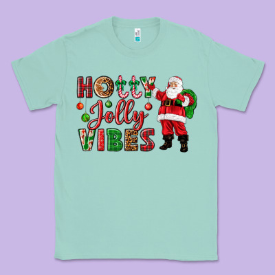 Holly Jolly Vibes Christmas With Santa Classic Tee Designed By Nancycooperartshop