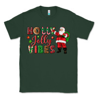 Sports Green Holly Jolly vibes Christmas with Santa Classic Tee - NancyCooperArtShop