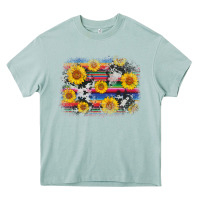 Arona serape cowhide sunflower background Heavy Core Tee - AdoDesignShop