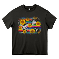 Asphalt serape cowhide sunflower background Heavy Core Tee - AdoDesignShop