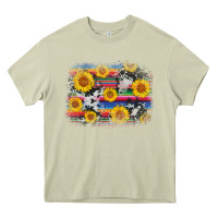 Mossy serape cowhide sunflower background Heavy Core Tee - AdoDesignShop