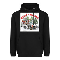 Black merry chrıstmas Heavyweight Hoodie - FaDigitalArtStudio
