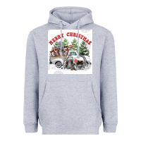 Heather Grey merry chrıstmas Heavyweight Hoodie - FaDigitalArtStudio