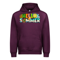 Mauve Wine Hello Summer Urban Hoodie - CowhideDigitalArt