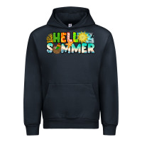 Navy Hello Summer Urban Hoodie - CowhideDigitalArt