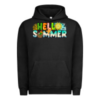 Pigment Black Hello Summer Urban Hoodie - CowhideDigitalArt