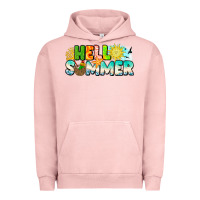 Pigment Salmon Hello Summer Urban Hoodie - CowhideDigitalArt