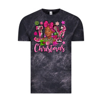 Cloud Black pink christmas joy black woman Vintage Tee - MaliasSmallBusiness