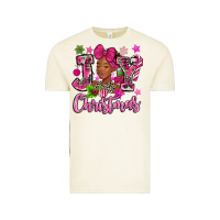 Vintage Arctic pink christmas joy black woman Vintage Tee - MaliasSmallBusiness