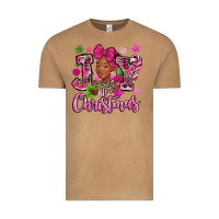 Vintage Camel pink christmas joy black woman Vintage Tee - MaliasSmallBusiness
