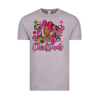 Vintage Zinc pink christmas joy black woman Vintage Tee - MaliasSmallBusiness