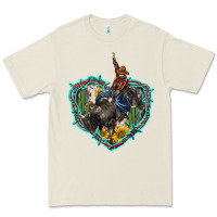 Bone western heart bullfighter  cactus sunflower aztek pattern Premium Tee - BarkalooDesign