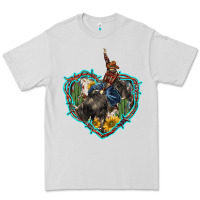 Dove Grey western heart bullfighter  cactus sunflower aztek pattern Premium Tee - BarkalooDesign
