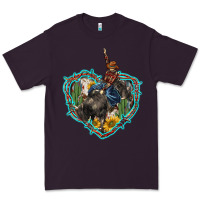 Plum western heart bullfighter  cactus sunflower aztek pattern Premium Tee - BarkalooDesign