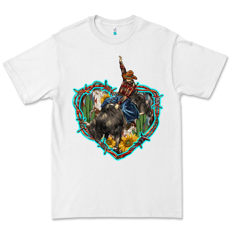 Western Heart Bullfighter  Cactus Sunflower Aztek Pattern Premium Tee by BarkalooDesign | Teevron
