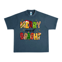 Midnight Navy merry and bright Urban Heavy Tee - MaliasSmallBusiness