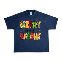 Navy merry and bright Urban Heavy Tee - MaliasSmallBusiness