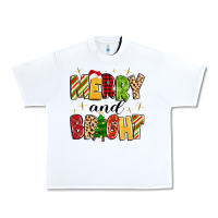 White merry and bright Urban Heavy Tee - MaliasSmallBusiness