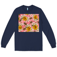 Navy bees and flowers Long Sleeve Tee - Artiststas
