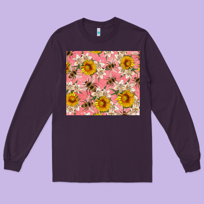 Bees And Flowers Long Sleeve Tee Designed By Artiststas