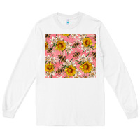 White bees and flowers Long Sleeve Tee - Artiststas