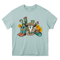 Arona wheel bull skull western cowboy Heavy Core Tee - AdoDesignShop