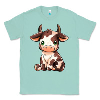 Seafoam Baby Brown Cow Classic Tee - MaliasSmallBusiness