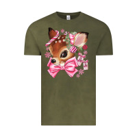 Vintage Olive reindeer head christmas Vintage Tee - MaliasSmallBusiness