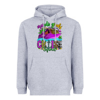 Heather Grey mardi gras cruise squad Heavyweight Hoodie - OliviaCreatesArt