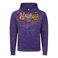 Cloud Purple peace love teach Vintage Hoodie - NancyCooperArtShop