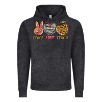 Vintage Black peace love teach Vintage Hoodie - NancyCooperArtShop