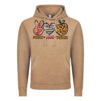 Vintage Coffee peace love teach Vintage Hoodie - NancyCooperArtShop
