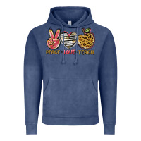 Vintage Denim peace love teach Vintage Hoodie - NancyCooperArtShop