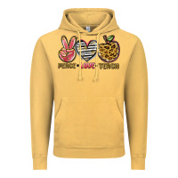 Vintage Mustard peace love teach Vintage Hoodie - NancyCooperArtShop