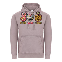 Vintage Zinc peace love teach Vintage Hoodie - NancyCooperArtShop