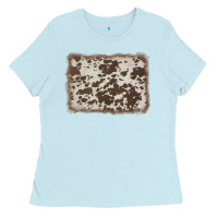 Baby Blue cowhide background Ladies Tee - AdoDesignShop
