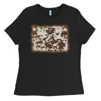 Black cowhide background Ladies Tee - AdoDesignShop