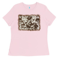Bubblegum Pink cowhide background Ladies Tee - AdoDesignShop