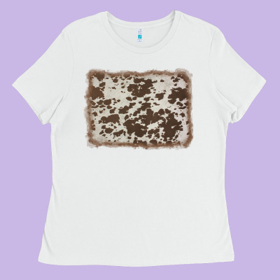Cowhide Background Ladies Tee Designed By Adodesignshop