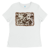 White cowhide background Ladies Tee - AdoDesignShop
