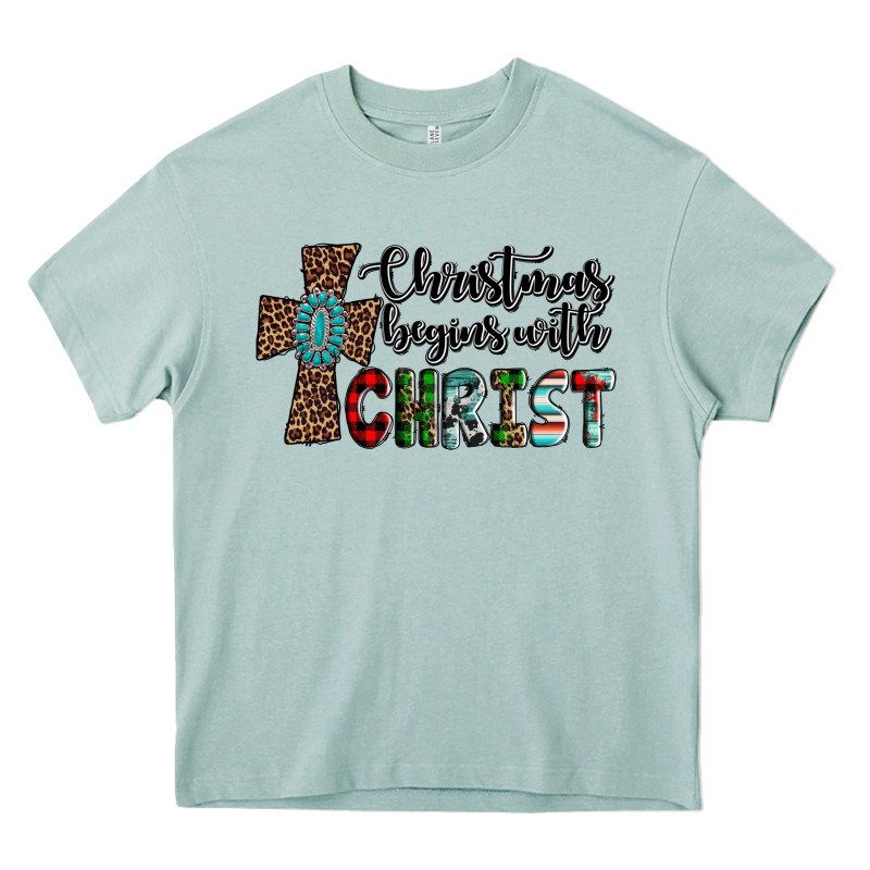 Christmas Begins With Christ Heavy Core Tee by AdoDesignShop | Teevron