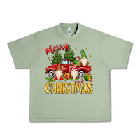 Oil Green merry christmas gnomes truck Urban Heavy Tee - MaliasSmallBusiness
