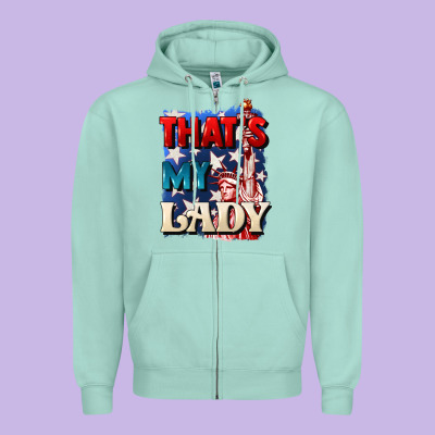 Thats My Lady 4th Of July Zipper Hoodie Designed By Cowgirlartshop